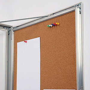Tamper Proof Noticeboard Enclosed Bulletin Board with Cork Display with Locking Door (9 x 8.5x11)