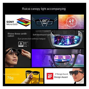 BEYSG Smart AR Glasses Portable 130 Inches Space Giant Screen 1080p Viewing Mobile Computer 3D HD Private Cinema (Color: Nreal PC Simulate 2)