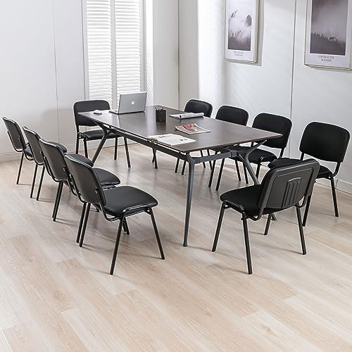 DM Furniture Stackable Black Office Chairs 5 Pack - Mesh Reception Desk Chairs