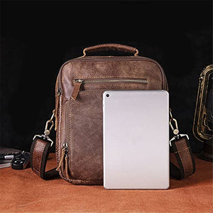 YZBMH Handmade Men's Handbag Messenger Men's Bag Casual Business Briefcase Shoulder Bag (Color : B, Size : 26 * 21 * 8cm)