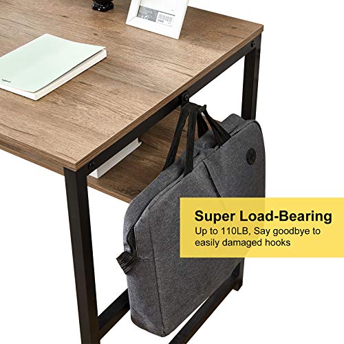 Linsy Home Computer Desk with Bookshelf and Storage Bag, 55 Inch Study Writing PC Laptop Table, Home Office Desk, Modern Simple Design, Wood