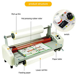 Welljoin NEW 17.5" Laminator Four Rollers Roll Laminating Machine Hottest8460T