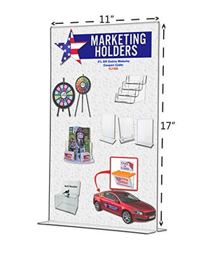 Marketing Holders Sign Holder Literture Flyer Display Stand (50, 11"W x 17"H Bottom Load)