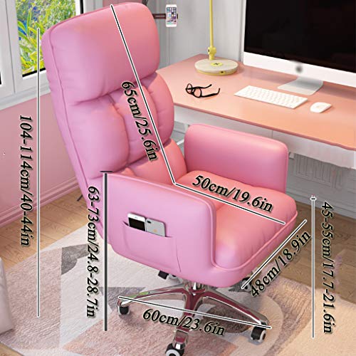 HQBL Ergonomic PU Leather Home Office Chair with Arm,180° Reclining- Height Adjustment Computer Desk Sofa Chairs with Swivel Wheel, Mid-Back-for Kid/Adult/Leisure