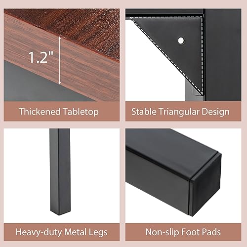 COSTWAY 4.5FT Conference Table Set of 2 - Heavy Duty Steel Frame - Modern Computer Desk