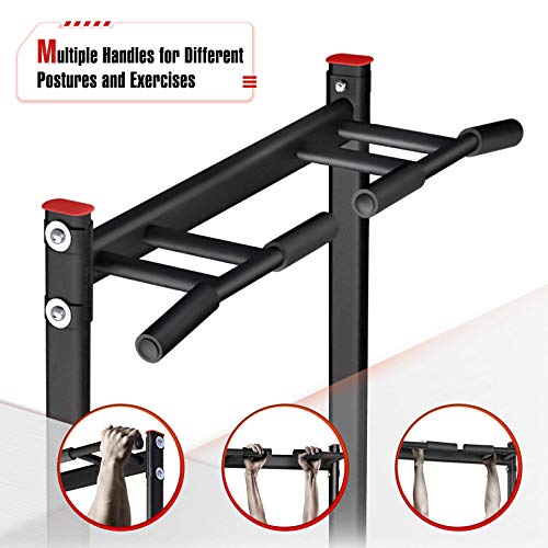 Sportsroyals Power Tower Pull Up Dip Station Adjustable Multi-Function Home Gym Strength Training Fitness Equipment Newer Version