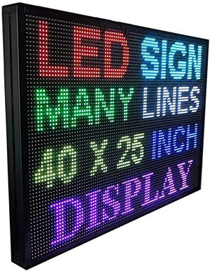 40X25 Inch Display - RGB (7 COLOR) Display LED Scrolling Sign with Wifi, Mobile App Connectivity - For Indoor, Semi-Outdoor Business, Marketing, Display Use