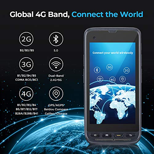 Android 9.0 Barcode Scanner Rugged Handheld PDA with Honeywell N6603 2D PDF417 Reader 4.7'' Touch Screen 7200mAh 4+64G Mobile Computer IP65 Grade WiFi 4G GPS WiFi for WMS Data Collection