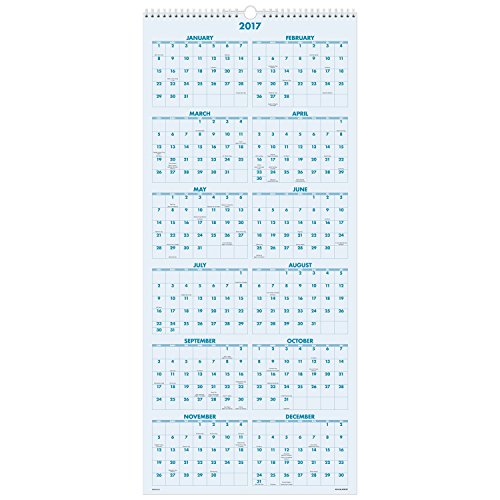 AT-A-GLANCE Wall Calendar 2017, 3 Month View, 12 x 27", Scenic (DMW503-28)