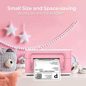 MUNBYN Pink Label Printer with Shipping Scale, Stack of 500 Thermal Labels