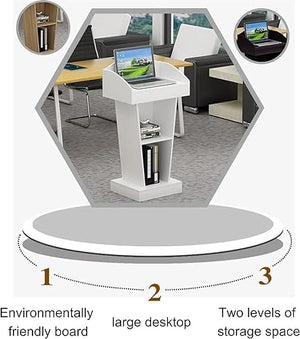 REPALY Portable Wood Podium Stand for Church Speech and Classroom (C, 60x40x110cm)