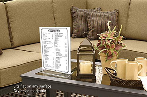 Marketing Holders Literature Flyer Poster Frame Letter Notice Menu Pricing Deli Table Tent Countertop Expo Event Sign Holder Display Stand Double Sided Bottom Loading 11"w x 14"h Pack of 15