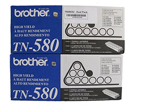 BROTHER TN580X2 TN-580 Dual Pack. Two Brother TN-580's Bundled