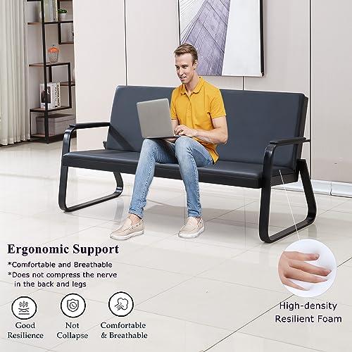 Yudannce Office Reception Guest Chair Set - PU Leather Waiting Room Chairs for Office, Bank, Airport, School, Barbershop