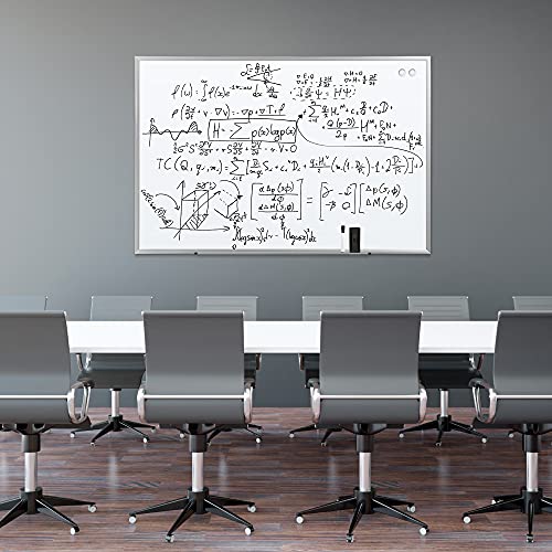 Amazon Basics Large Magnetic Dry Erase White Board, 6 x 4-Foot Whiteboard - Silver Aluminum frame