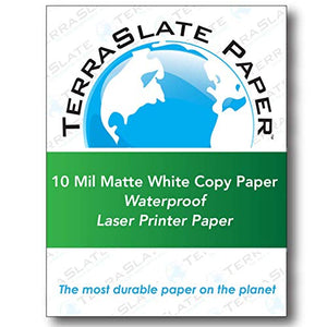 TerraSlate Paper 10 MIL 8.5" x 11" Waterproof Laser Printer/Copy Paper 500 sheets