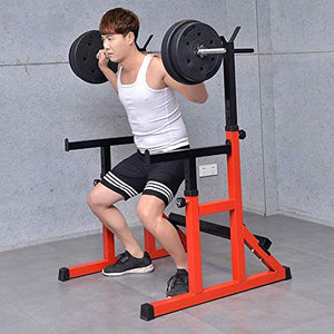 ZLGE Squat Rack standIndoor Adjustable Height Squat Rack, Sturdy Gym Fitness Rack/Stands Bench Press Rack/Barbell Rack, for Strength Training Equipment