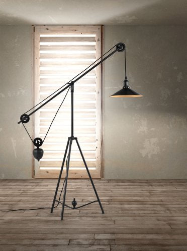 Zuo 98235 Modern Jasper Floor Lamp, Antique Black & Gold