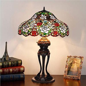 MaGiLL Tiffany Style Pink Stained Glass Desk Lamp - 21" Wide, 32" High - Ideal for Bedrooms, Living Rooms, Study - E26/E27 * 3