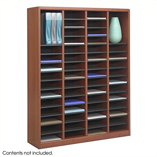 Scranton & Co 60 Compartments Wood Literature Organizer in Cherry