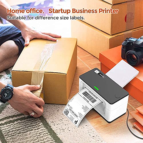 Upgrade 2.0 MUNBYN USB Upgrade Label Printer, Thermal Printer for Barcodes-Labels Labeling with MUNBYN Thermal Direct Shipping Label (Pack of 500 4x6 Fan-Fold Labels) - Commercial Grade