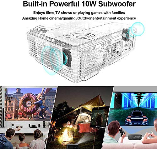 Bluetooth Wireless Projector WiFi 4400 Lumens Support 1080P Smart Android Video Projector Zoom LCD LED Home Theater HD Outdoor Movie Airplay HDMI USB RCA VGA AV for Smartphone DVD Game Consoles Laptop
