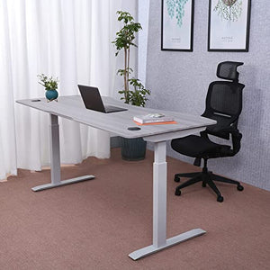 ApexDesk Elite Pro Series Electric Height Adjustable Standing Desk, 71", Grey Top/White Frame