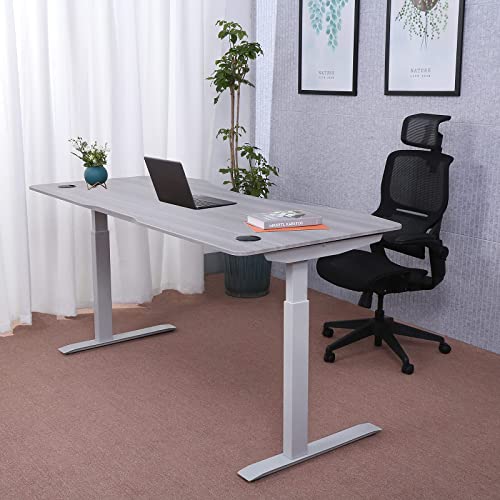 ApexDesk Elite Pro Series Electric Height Adjustable Standing Desk, 71", Grey Top/White Frame