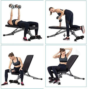 ZXNRTU Full Body Workout Adjustable Benches Home Gym Adjustable Weight Bench Foldable Workout Bench Sit Up AB Incline Abs Bench Strength Training Equipment
