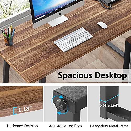 Tribesigns Executive Office Desk, 55 inch L Shaped Desk with Mobile File Cabinet, Modern Computer Desk with 40 inch Printer Stand for Home Office (Dark Walnut)