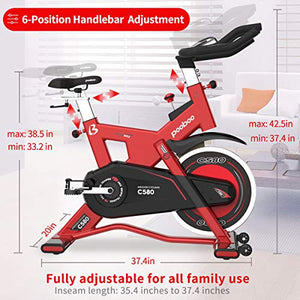 L NOW Indoor Cycling Bike Exercise Bike Stationary Commercial Standard with 40lb Flywheel, Ipad Mount, Soft Cushion, LCD Display, Belt Drive Smooth and Quiet