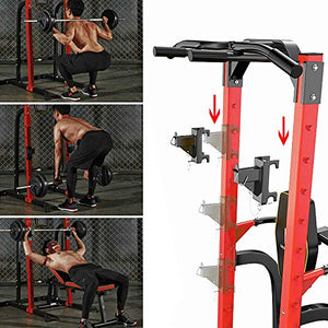 ZENOVA Power Tower Pull up Bar Dip Station Strength Training Equipment for Home Workout Multi-Function Pull Up Station Tower Squat Stand