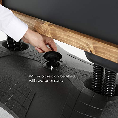 M&T Displays WindPro Wind Resistant Fir Wood Outdoor Pavement Sidewalk Sign with Magnetic Chalkboard, Durable HDPE Water Base and 2 Magnetic PET Covers (23.2x30.7, Dark Wood - Black)