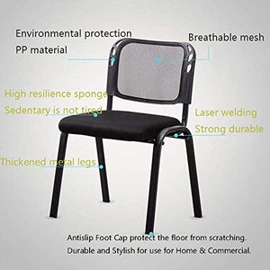 None Heavy Duty Steel Framed Mesh Upholstered Stackable Meeting Chairs - Black