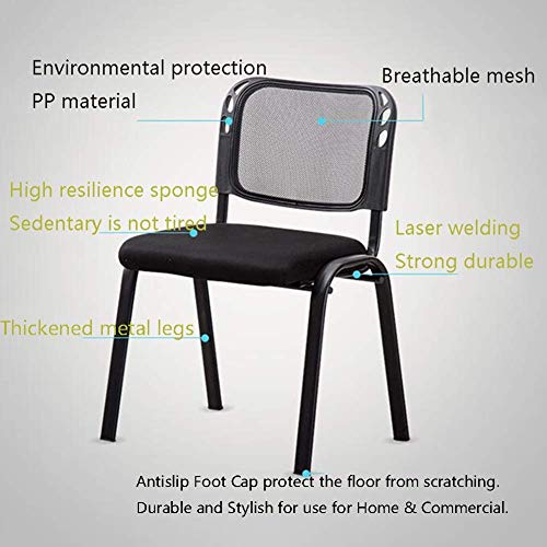 Heavy Duty Steel Framed Mesh Upholstered Stackable Meeting Chairs - Black