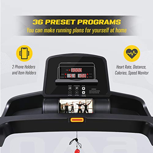 OMA Treadmills for Home 5108EB, Max 2.25 HP Folding Incline Treadmills for Running and Walking Jogging Exercise with 36 Preset Programs, Tracking Pulse, Calories - 2021 Updated Version