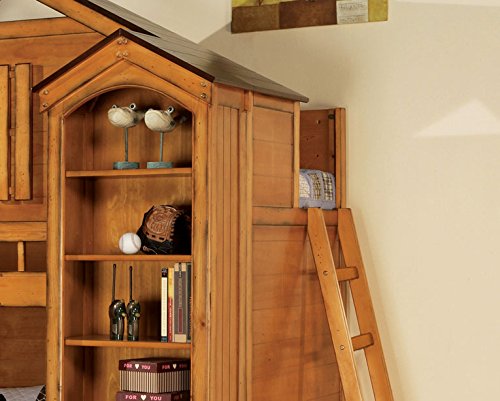 ACME Tree House Loft Bed, Rustic Oak Finish