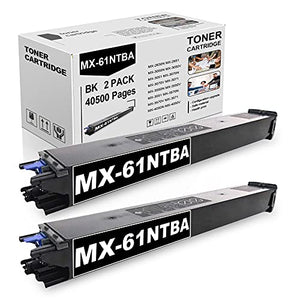2 Pack Black MX-61NTBA MX-61NT Toner Cartridge Replacement for Sharp MX-2630N Sharp MX-2651 MX-3070N MX-3550N MX-3550V MX-3551 MX-4050N MX-4050V MX-4051 MX-4071 Printer