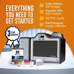 Fargo HDP5000 Dual Side w/Mag Encoder ID Card Printer & Supplies Bundle with Card Imaging Software 89013