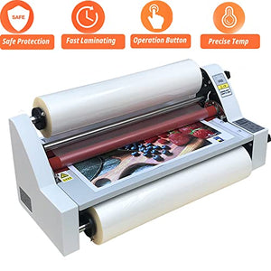 Fencia Laminator Machine with 17'' Laminating Film Roll - Hot/Cold Single/Dual Sided Thermal for School/Office/Commercial Use 110V