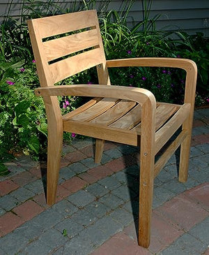 GOLDENTEAK Teak Stacking Chair Set of 4 - Chilmark Collection