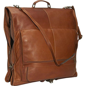 David King Leather 48" Deluxe Garment Bag in Tan