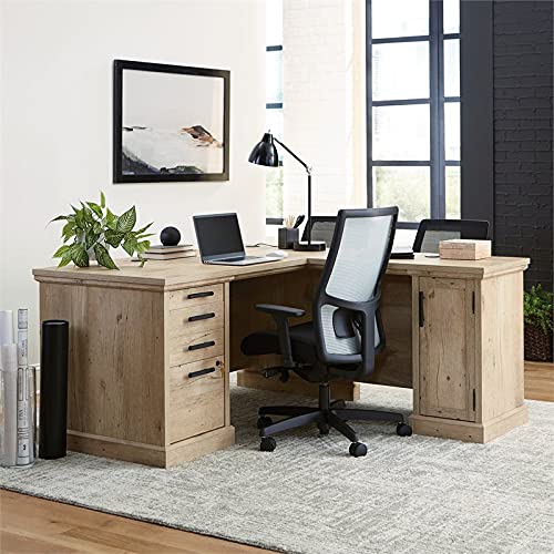 Home Square 2-Piece Set with 60" L-Shaped Desk & Utility Stand Library Base
