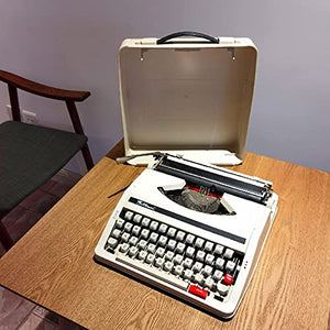 Amdsoc Old Fashioned Manual Typewriter - Portable Red Black Ribbon Set 30 * 30 * 10CM