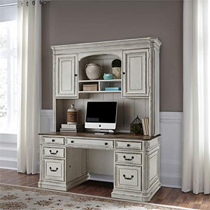 Liberty Furniture Magnolia Manor White Credenza & Hutch