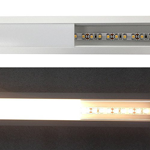 LightingWill U Shape LED Aluminum Channel 20Pack - Anodized Silver 6.6ft/2M - 36x24mm - 20mm Width - for Cabinet Kitchen LED Strip Lighting