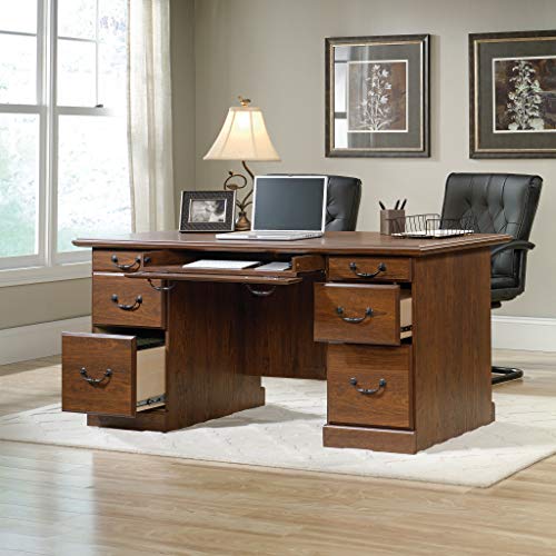 Sauder 418646 Orchard Hills Executive Desk, L: 64.33" x W: 29.53" x H: 30.28", Milled Cherry finish