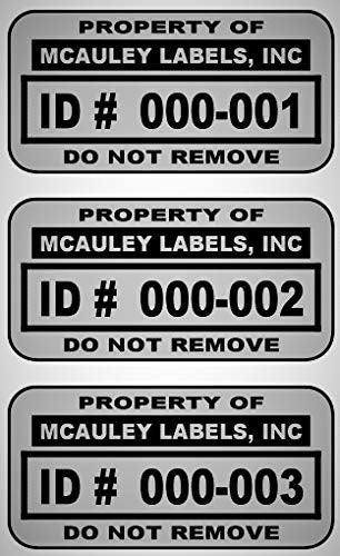 5000 Custom 1.5" x .75" Metalized Silver Polyester Asset Tags / Labels "Featuring Easy Do It Yourself Design" (Click Listing for Quantity Options)
