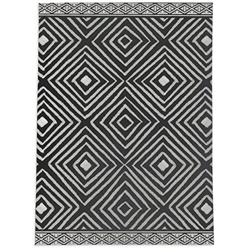 TRP Artisan Foldable Rectangular Office Chair Mat 96"W x 120"L | Pretty Print Jacquard Weave Heavy Cotton Backing | Charcoal Gray, Water & Stain Proof