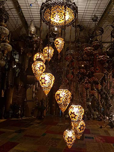 9 Multi-Color Globe Chandelier